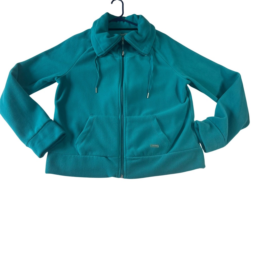 Calvin Klein Performance Teal Fleece Full Zip Funnel Neck Jacket XL PFSXB0001